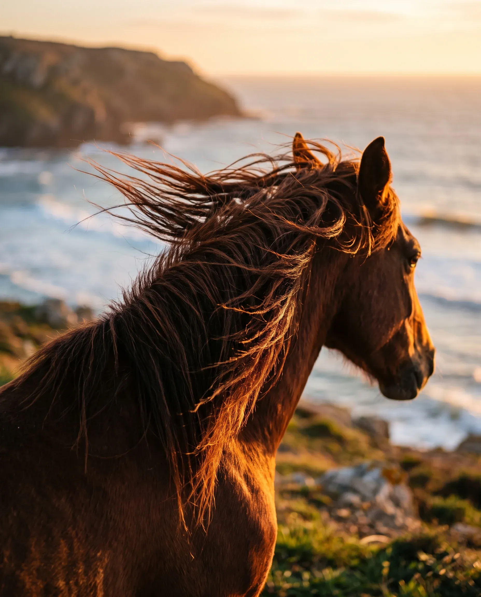 horse mane closeup
